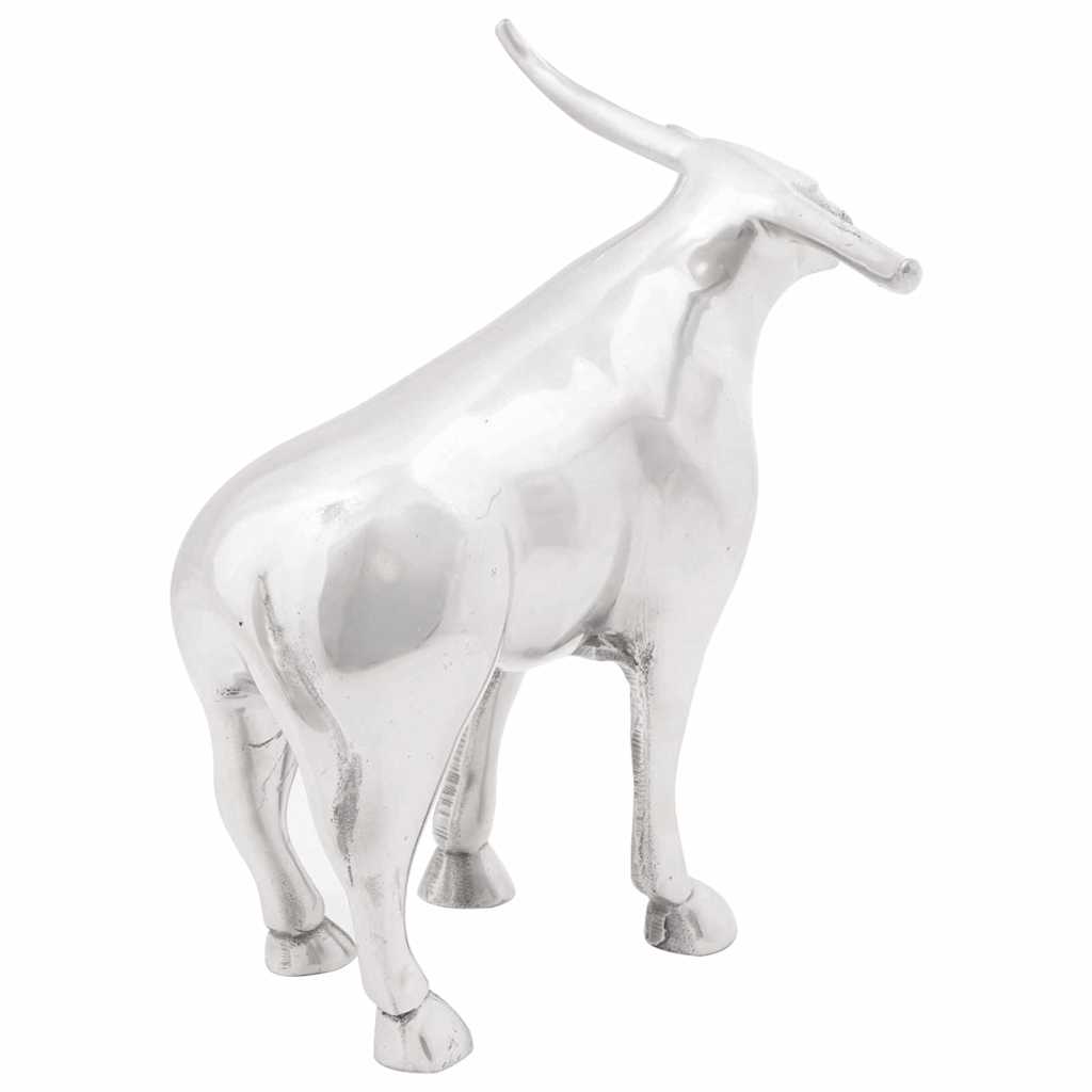 Bull Sculpture Silver 20 x 17 x 23 cm Aluminium